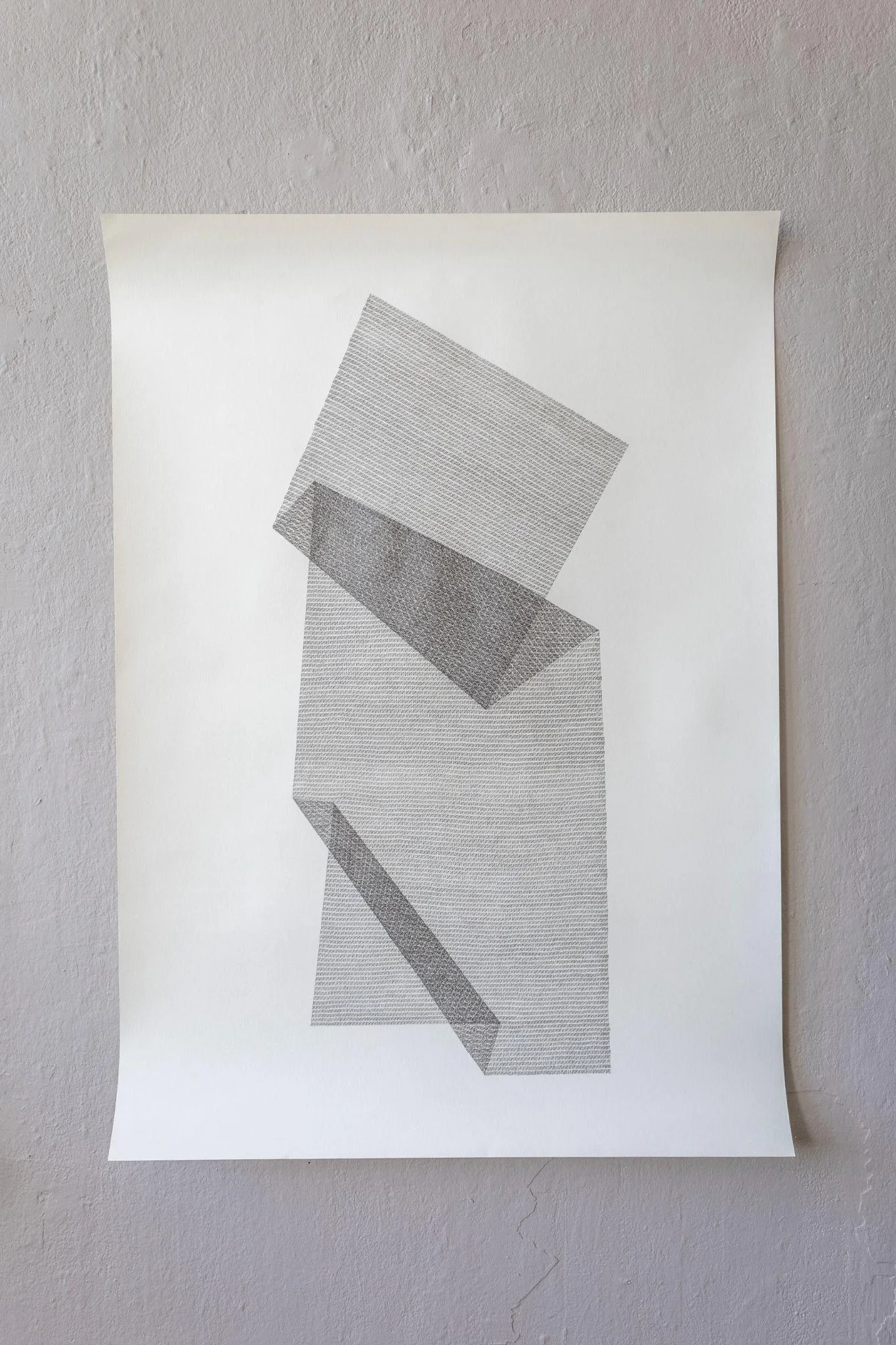 Geometric drawing displayed on a grey background