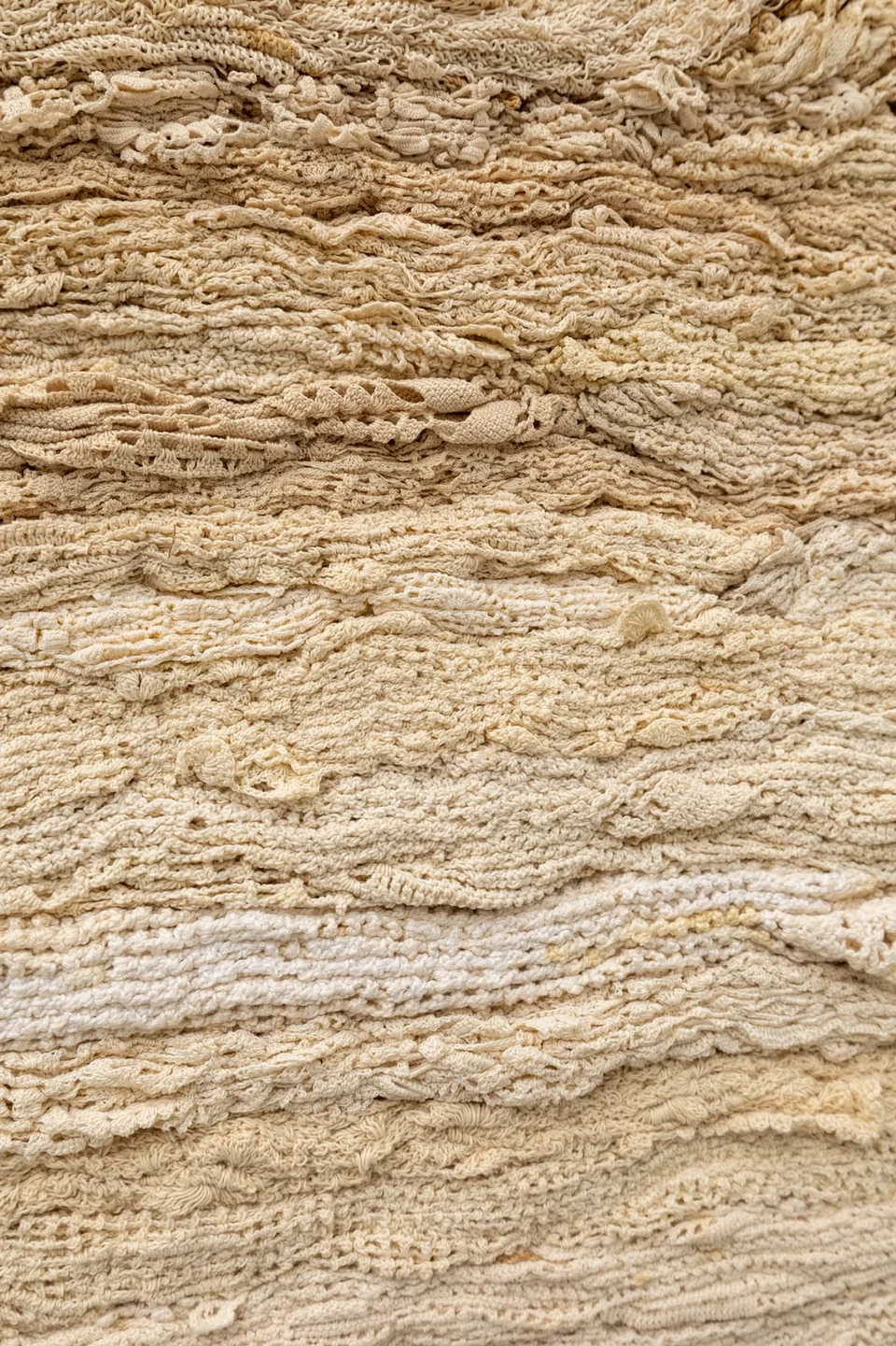 Detail of Microstratum showing layered lace, Semadaki fabrics and thread